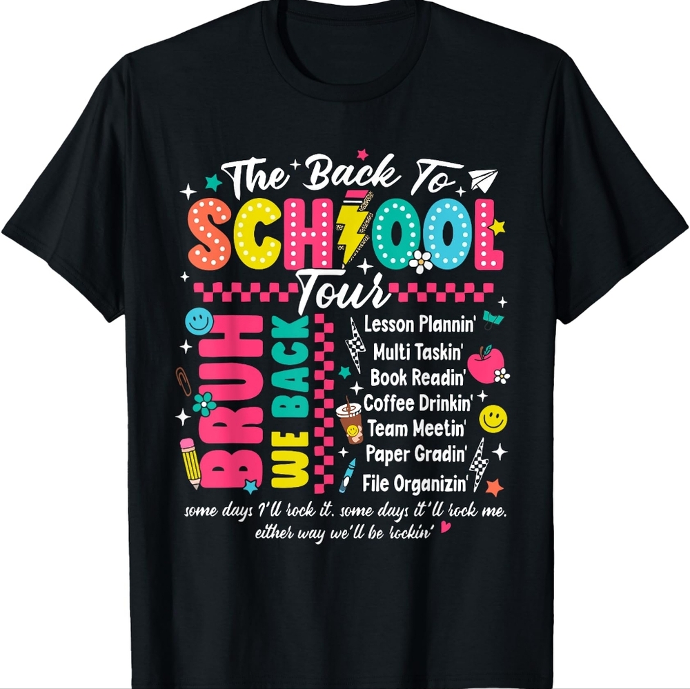 Bruh Back To School Tour Teacher  T-Shirt First Day Of School